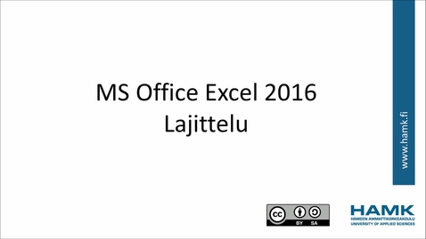 Thumbnail for Excel 2016: lajittelu