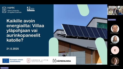 Thumbnail for Energiailta Villaa yläpohjaan vai aurinkopaneelit katolle 21.5.2025