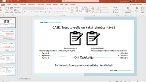 Thumbnail for Powerpoint-esityksen nauhoittaminen ja tallentaminen videoksi
