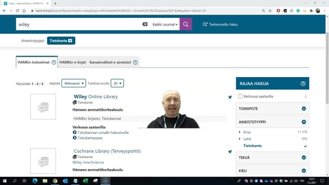 Thumbnail for Wiley Online Libraryn käytön ohjevideo