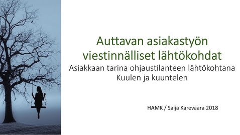 Thumbnail for Auttavan asiakastyon viestinnälliset lähtokohdat
