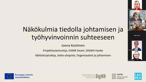 Thumbnail for Näkökulmia tiedolla johtamisen ja työhyvinvoinnin suhteeseen - Joona Koistinen