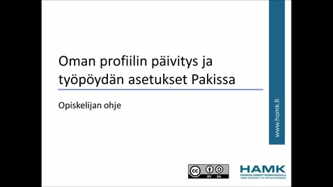 Thumbnail for Opiskelijan Pakki-ohjeet: omien profiilitietojen päivitys (HUOM. onnistuu kun opinto-oikeus alkaa)