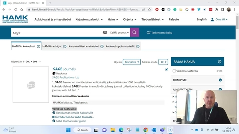 Thumbnail for SAGE Journals -palvelun käyttöohje