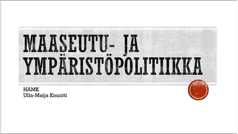 Thumbnail for Maaseutupolitiikka