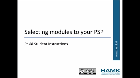 Thumbnail for Pakki Student Instructions: Selecting studies to your PSP