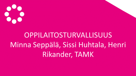 Thumbnail for Oppilaitosturvallisuus ja turvallisuustoimijuus podcast