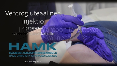 Thumbnail for Ventrogluteaalinen injektio - opetusvideo