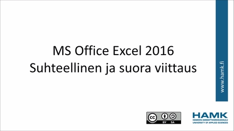 Thumbnail for Excel 2016: suhteelliset ja suorat soluviittaukset