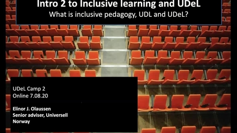 Thumbnail for Intro 2 to inclusive learning - What is inclusive pedagogy, UDL and UDeL?