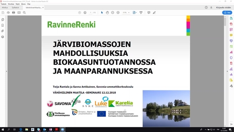 Thumbnail for Järvibiomassojen hyödyntäminen lannoituksessa sekä maanparannuksessa 
