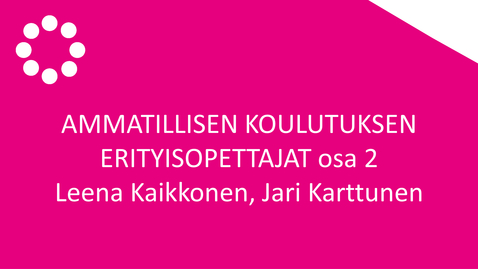 Thumbnail for Ammatillisen koulutuksen erityisopettajat 2