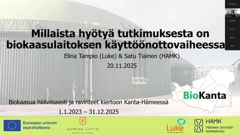 Thumbnail for Millaista hyötyä tutkimuksesta on biokaasulaitoksen käyttöönottovaiheessa (BioKanta)