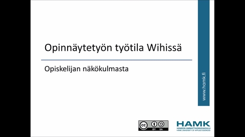 Thumbnail for Wihi-ohjeet: Opiskelijan työtila