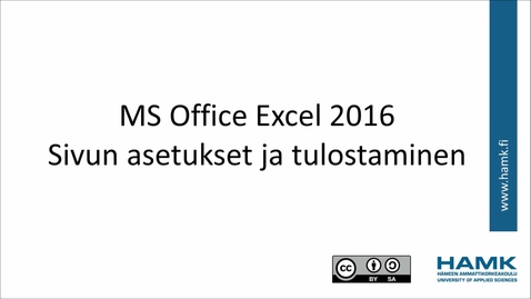 Thumbnail for Excel 2016: sivun asetukset ja tulostus