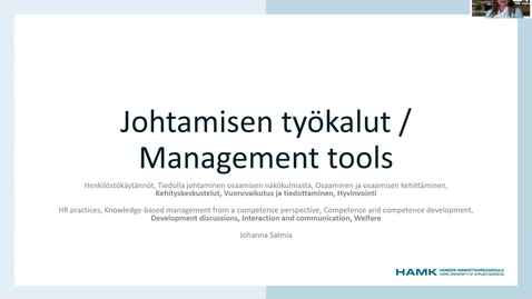 Thumbnail for VIDEO 18 / Management tools (Development discussions, Interaction and communication, Welfare)