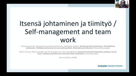 Thumbnail for VIDEO 10 / Self-management and teamwork (Teamwork and team leadership, Leading a virtual team, Leading individuals and interaction skills, Motivation)