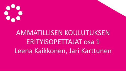 Thumbnail for Ammatillisen koulutuksen erityisopettajat 1