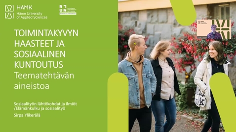 Thumbnail for Toimintakyvyn haasteet ja sosiaalinen kuntoutus