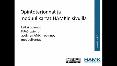 Thumbnail for Opintotarjonnat ja moduulikartat HAMKin sivuilla