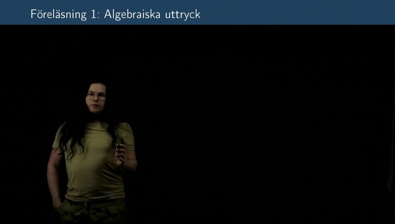 Föreläsning 1b - Basfärdigheter i algebra