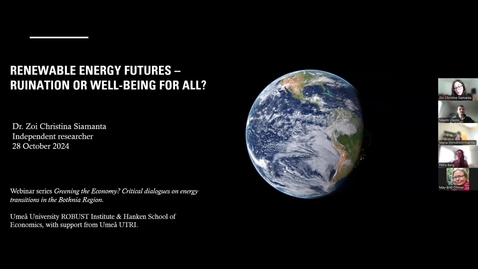 Thumbnail for Renewable energy futures - ruination or well-being for all?