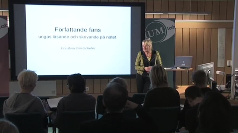 Thumbnail for 081019 Olin-Scheller: &quot;Författande fans - om ungas läsande och skrivande på nätet&quot;