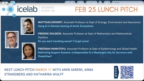 Thumbnail for Lunch Pitch: 2026-02-25: Matthias Siewert, Fredrik Ohlsson, and Fredinah Namatovu