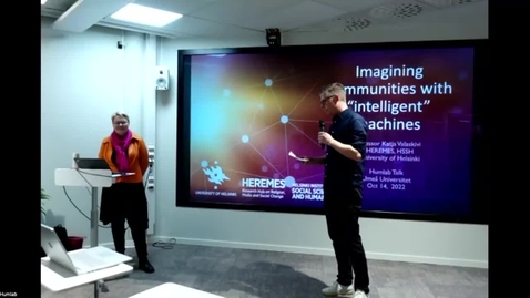 Thumbnail for 221013 Valaskivi: &quot;Imagining communities with ’intelligent’ machines&quot;