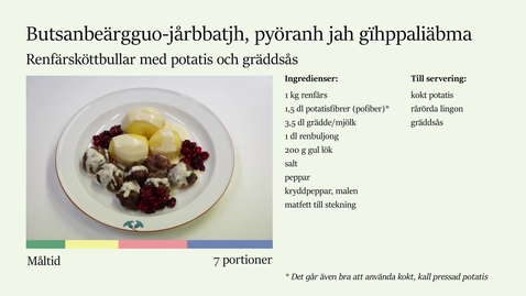 Thumbnail for Måltid 3 - Renfärsköttbullar