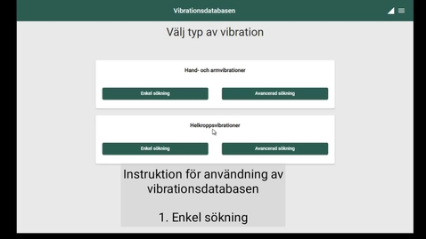 Thumbnail for Instruktionsfilm för vibrationsdatabasen