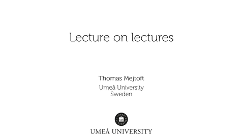 Thumbnail for Part X: Lecture on lectures