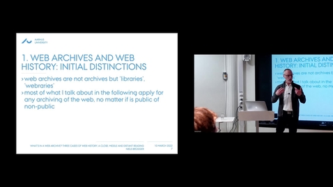 Thumbnail for 220310 Brügger: &quot;What is in a web archive?&quot;