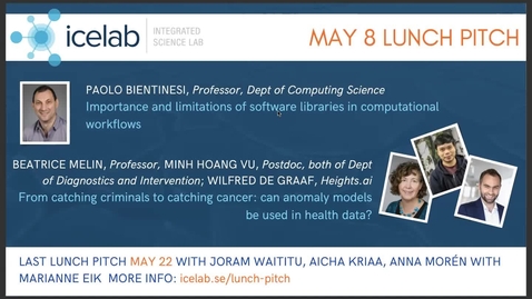 Thumbnail for Lunch Pitch: 2024-05-08: Paolo Bientinesi, Beatrice Melin, Minh Hoang Vu, Wilfred de Graaf