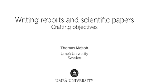 Thumbnail for Part 2: Crafting objectives