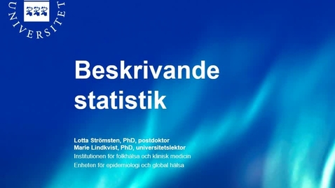 Thumbnail for 1 Beskrivande statistik