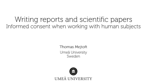 Thumbnail for Part 8: Informed consent when working with human subjects