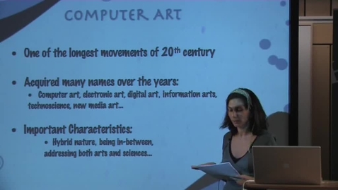 Thumbnail for 080515 Akdag: &quot;Art History and Computer Art: Exploring arts-sciences-technology interrelations through Leonardo&quot;
