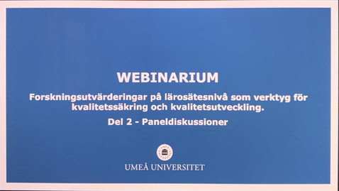 Thumbnail for Del 2 Paneldiskussioner och sammanfattning
