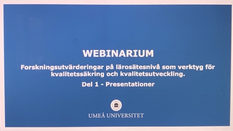 Thumbnail for Del 1 introduktion samt erfarenheter från fyra universitet