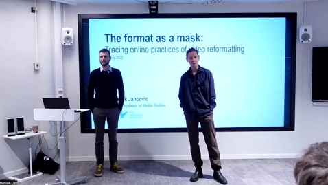 Thumbnail for 220914 Jancovic: &quot;The format as a mask - Tracing online practices of video reformatting&quot;