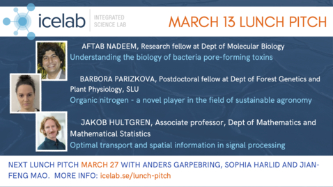 Thumbnail for Lunch Pitch: 2024-03-13: Aftab Nadeem, Barbora Parizkova, and Jakob Hultgren