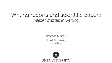 Thumbnail for Part 9: Master quotes in writing