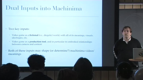 Thumbnail for 100608 Bardzell: &quot;Machinimatic Realism: Capturing and Presenting the &quot;Real World&quot; of Video Games&quot;