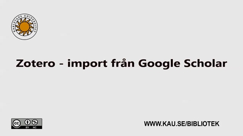 Thumbnail for Zotero - import från Google scholar