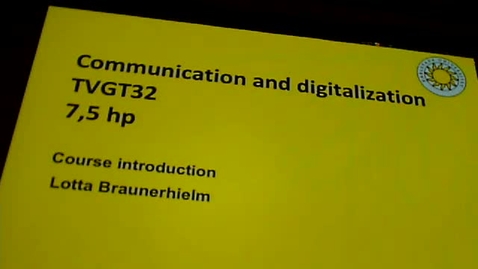 Thumbnail for Course introduction TVGT32