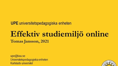 Thumbnail for Effektiv studiemiljö online