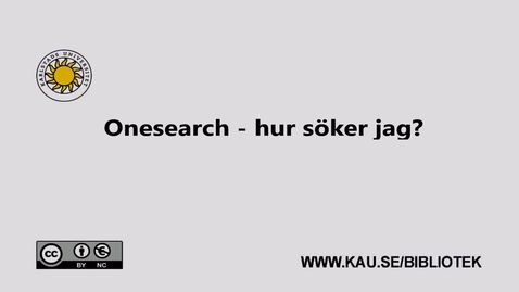 Thumbnail for Onesearch - hur söker jag