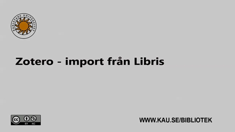 Thumbnail for Zotero - import från Libris