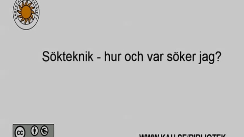 Thumbnail for Sökteknik - hur och var söker jag?